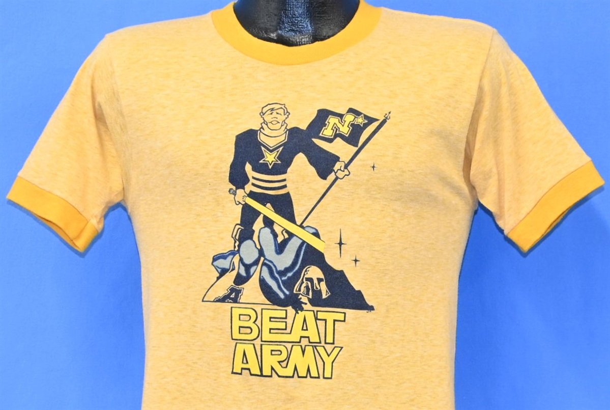 70s US Naval Academy Beat Army Yellow Military t-shirt Small product image 1