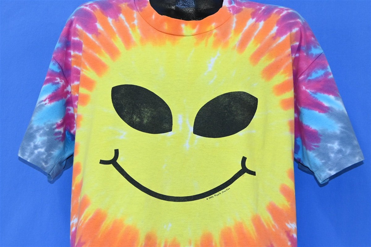 90s Alien Smiley Face Ripple Junction Tie Dye t-shirt Extra product image 1