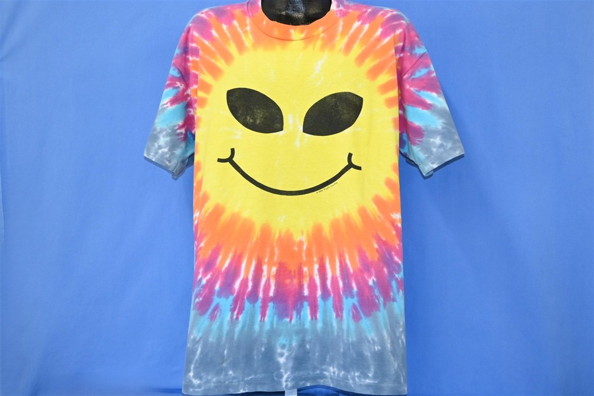 90s Alien Smiley Face Ripple Junction Tie Dye t-shirt Extra product image 2