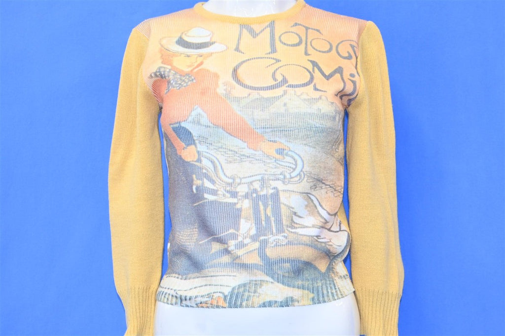 70s Motocycles Comiot Dye Sublimated Sweater Women's Small