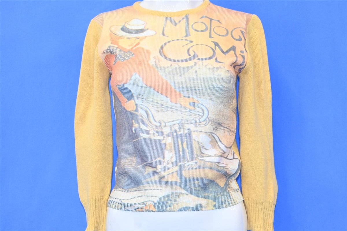 70s Motocycles Comiot Dye Sublimated Sweater Women's Small