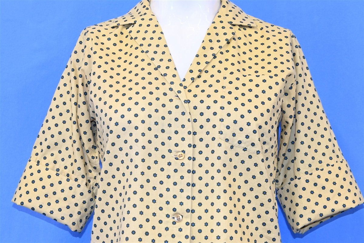 50s Lady Manhattan Beige Ditsy Button Down Shirt Women's product image 1
