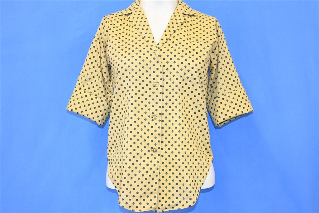 50s Lady Manhattan Beige Ditsy Button Down Shirt Women's product image 2