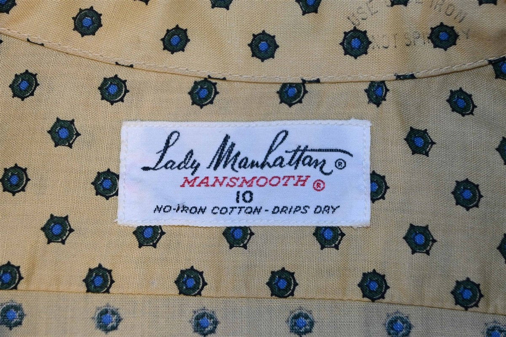50s Lady Manhattan Beige Ditsy Button Down Shirt Women's product image 6
