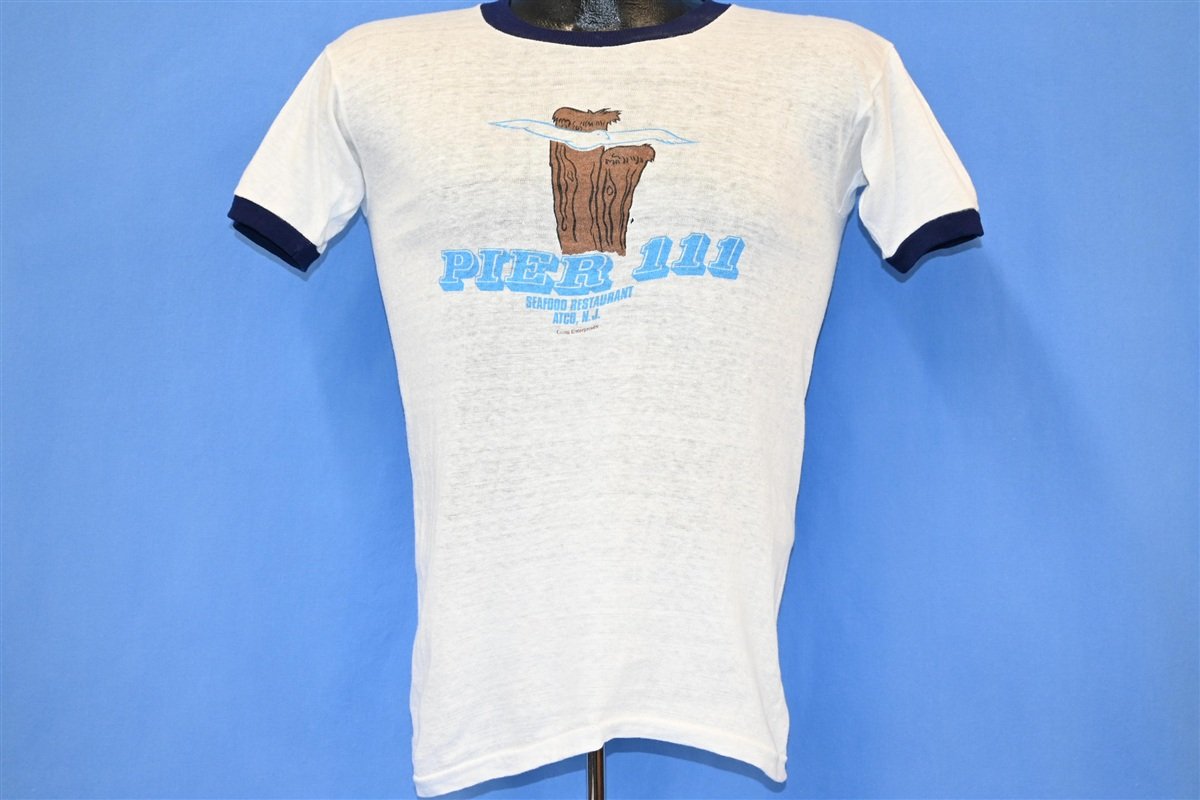 70s Pier 111 Seafood Restaurant New Jersey Ringer t-shirt product image 2