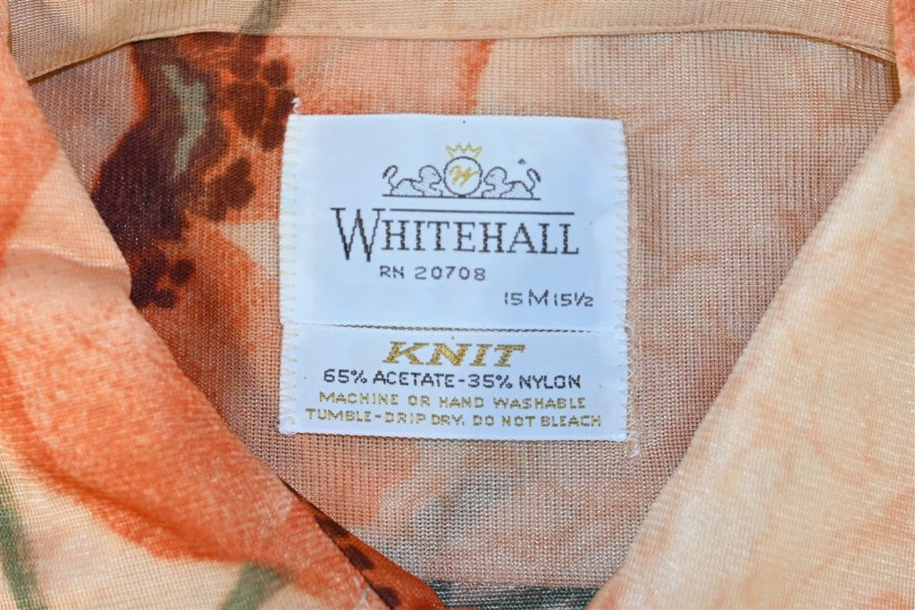 70s Whitehall Orange Poppies Floral Disco Shirt Small product image 4