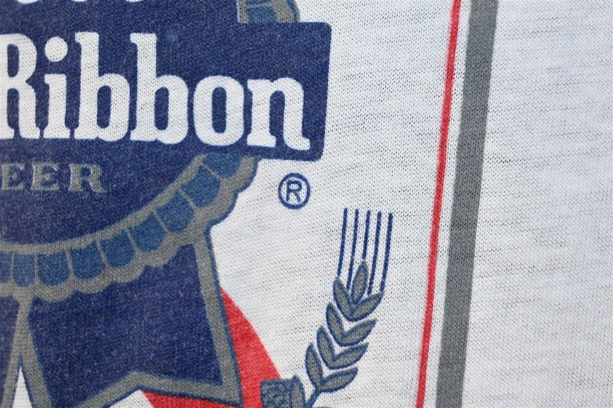 80s Pabst Blue Ribbon Beer PBR Logo Ringer t-shirt Medium product image 3