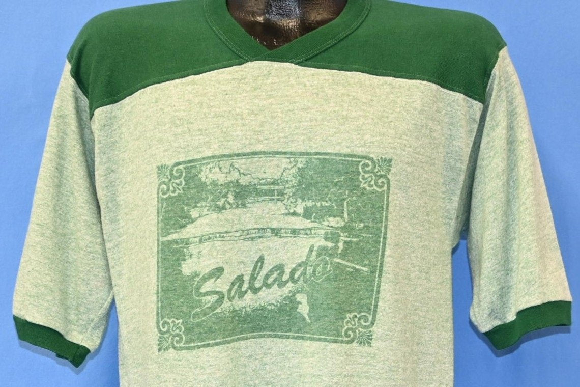 70s Salado Texas Green Rayon Tri Blend Ringer t-shirt Medium product image 1