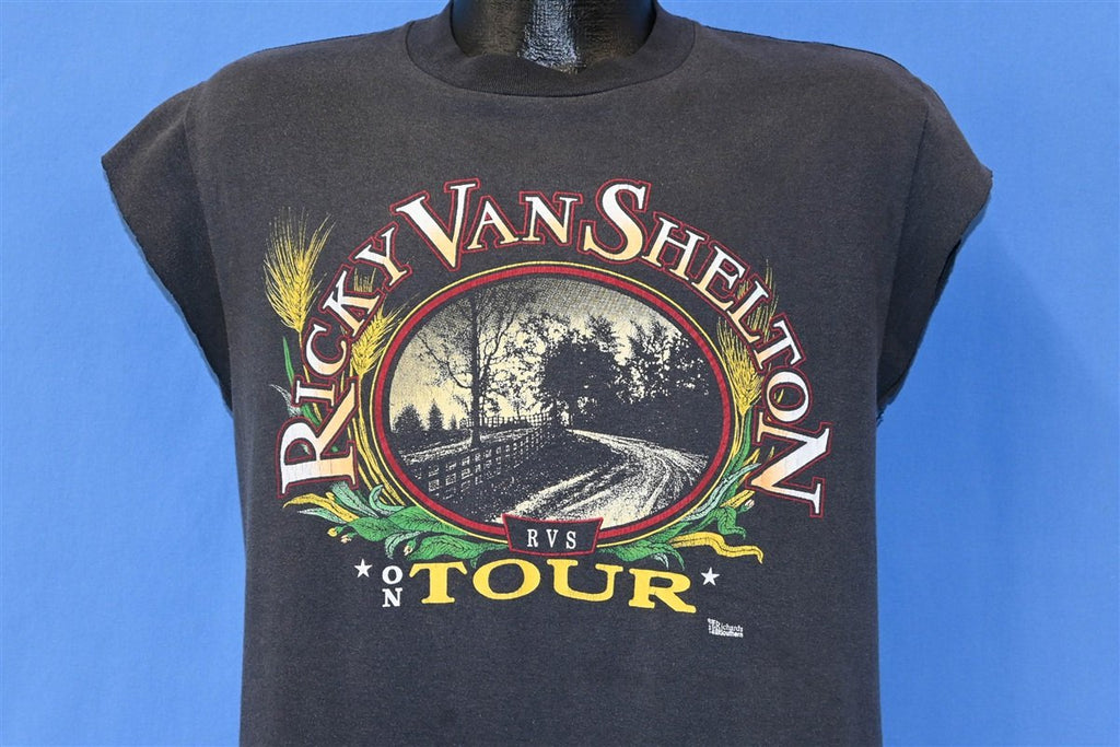90s Ricky Van Shelton Backroads Tour 1991 Cut Off t-shirt product image 1