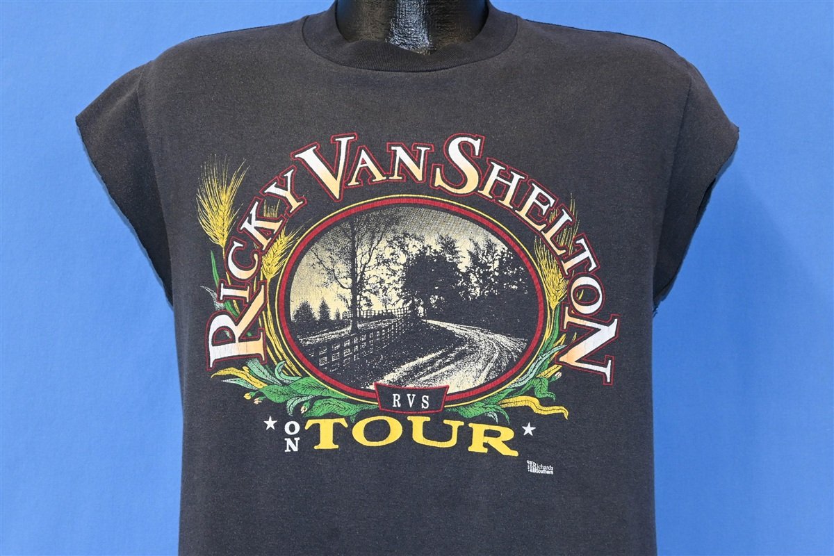90s Ricky Van Shelton Backroads Tour 1991 Cut Off t-shirt product image 1