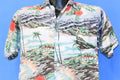 60s Beach Scene Palm Trees Button Down Hawaiian Shirt Medium product image 1