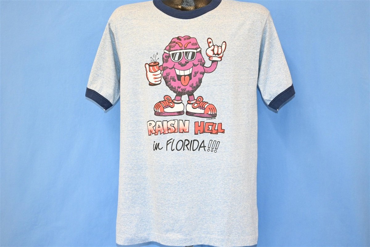 80s Raisin Hell in Florida Funny Blue Ringer t-shirt Large product image 2
