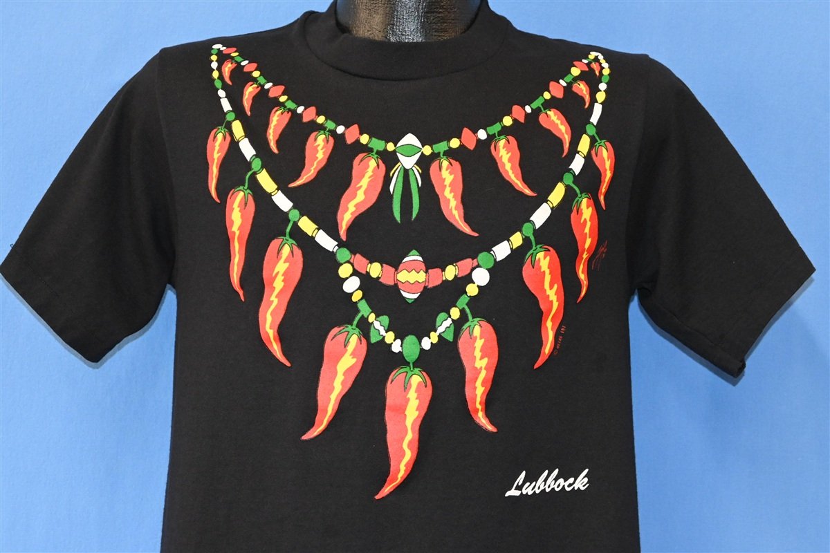 90s Lubbock Texas Chili Pepper Necklace t-shirt Medium