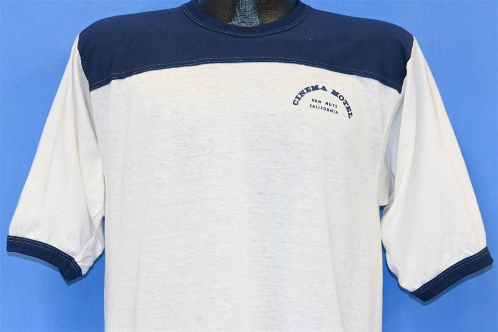 80s Cinema Motel Van Nuys California White Ringer t-shirt product image 1