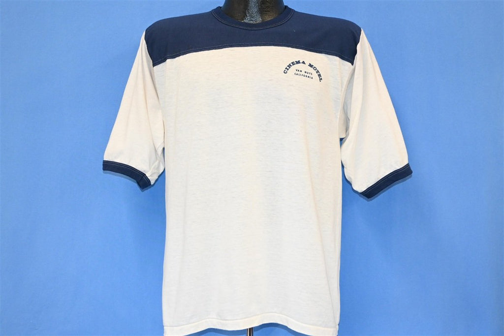 80s Cinema Motel Van Nuys California White Ringer t-shirt product image 2