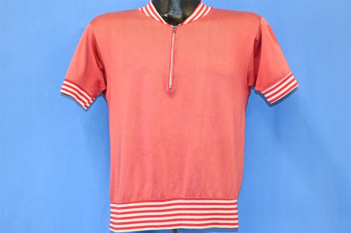 50s Red White Quarter Zip Liss Jersey t-shirt Medium product image 2