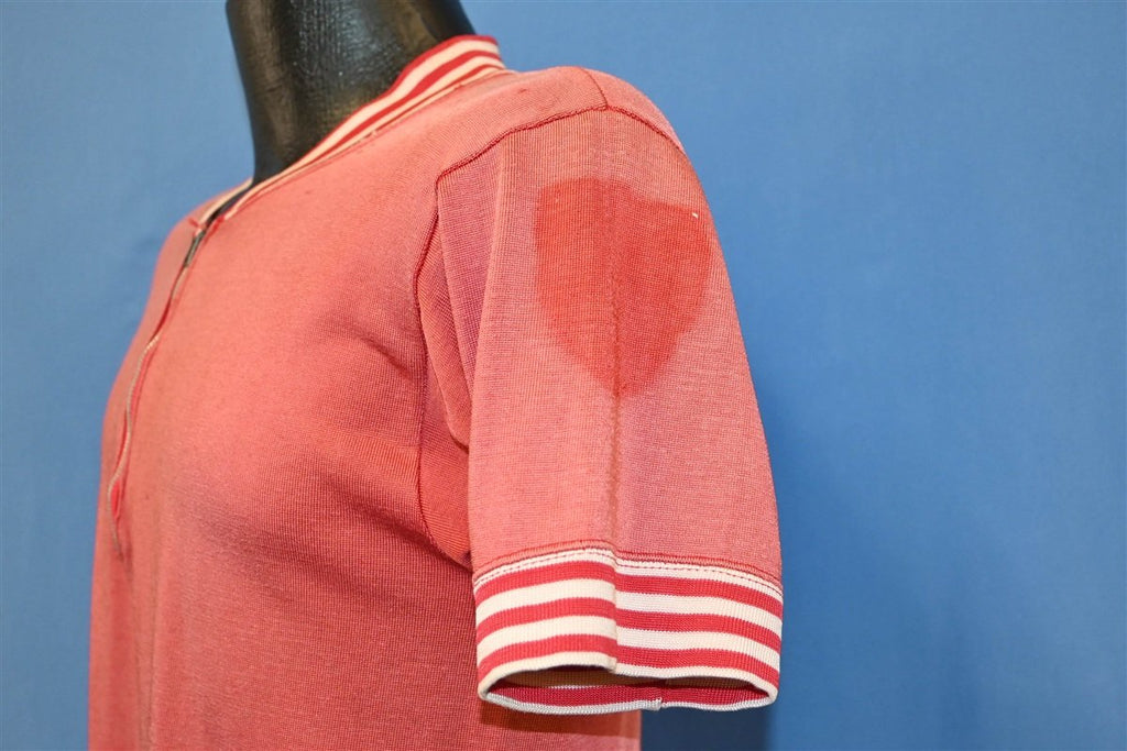 50s Red White Quarter Zip Liss Jersey t-shirt Medium product image 7
