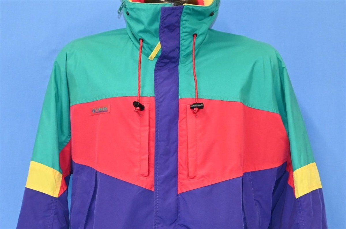90s Columbia Colorblocked Zip Out Hood Outdoor Jacket Medium product image 2