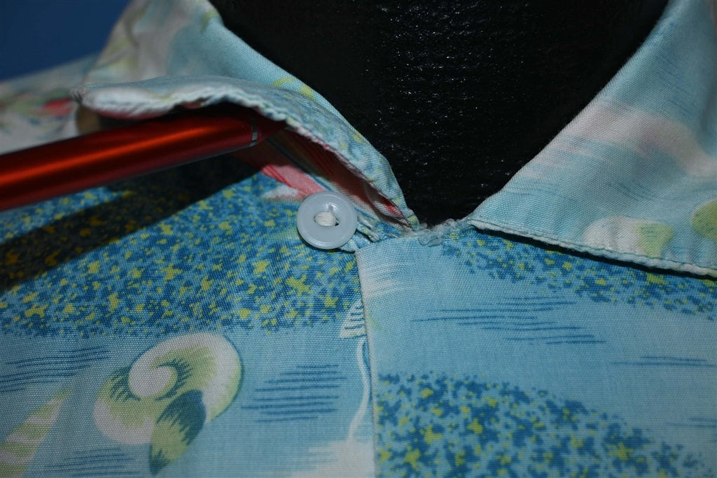 50s Aloha Pastel Ocean Beach Hawaiian Shirt Large product image 3