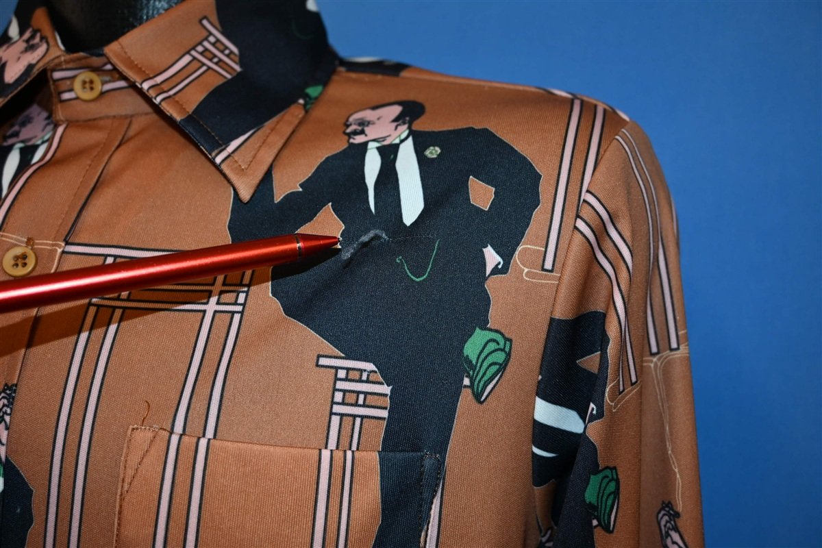 70s Larry Kane Gentleman Smoking Brown Disco Shirt Small product image 3