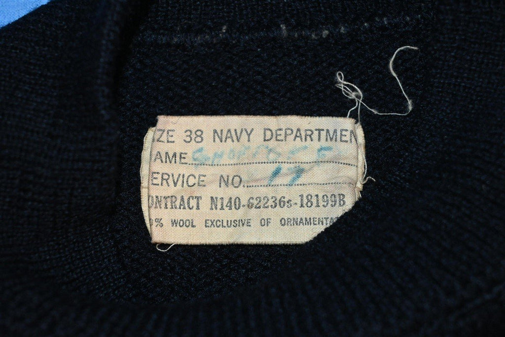 50s US Navy Military Wool Pullover Deck Sweater Small