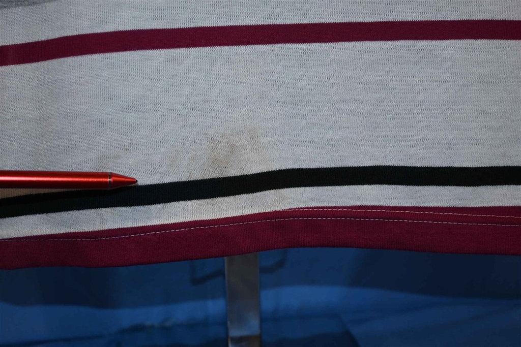 80s Le Tigre White Maroon Black Striped Tiger t-shirt Medium product image 3