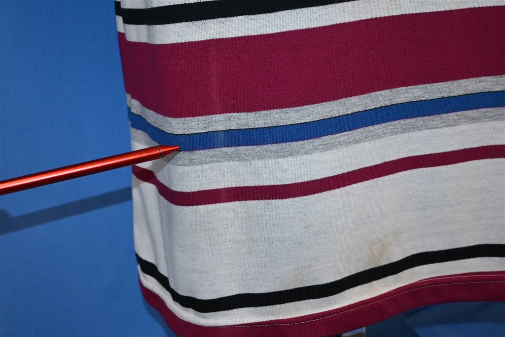 80s Le Tigre White Maroon Black Striped Tiger t-shirt Medium product image 4