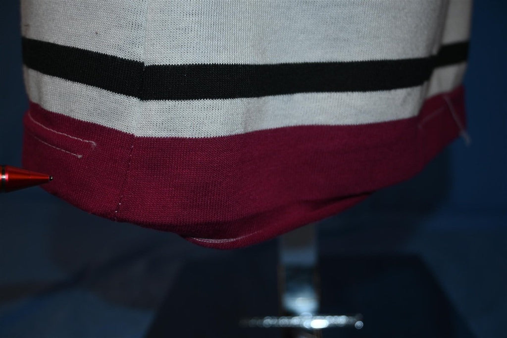 80s Le Tigre White Maroon Black Striped Tiger t-shirt Medium product image 5