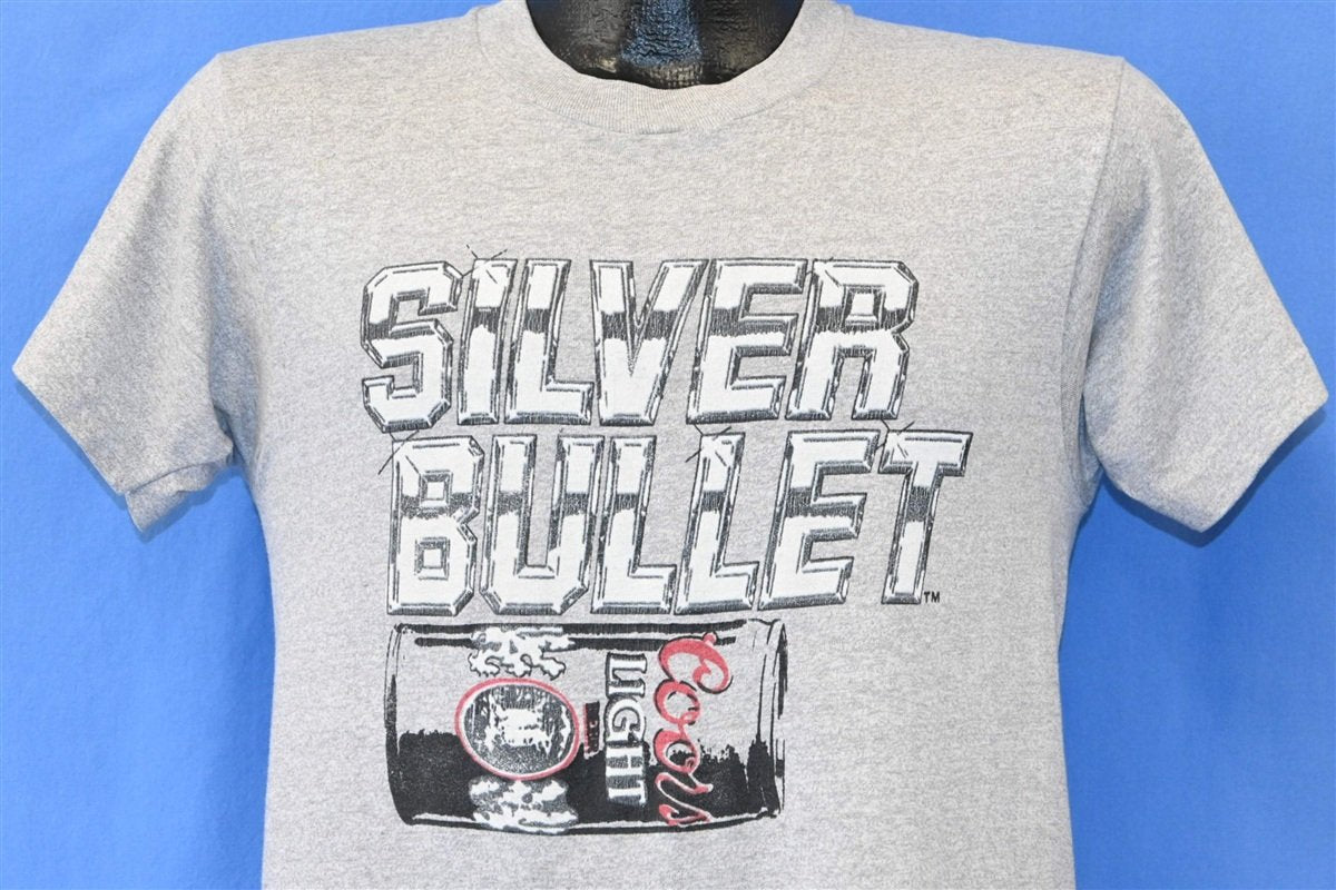 80s Coors Light Silver Bullet Beer Soft Gray t-shirt Small product image 1