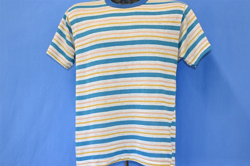 70s Stratford Blue White Yellow Striped Surf t-shirt Large product image 2