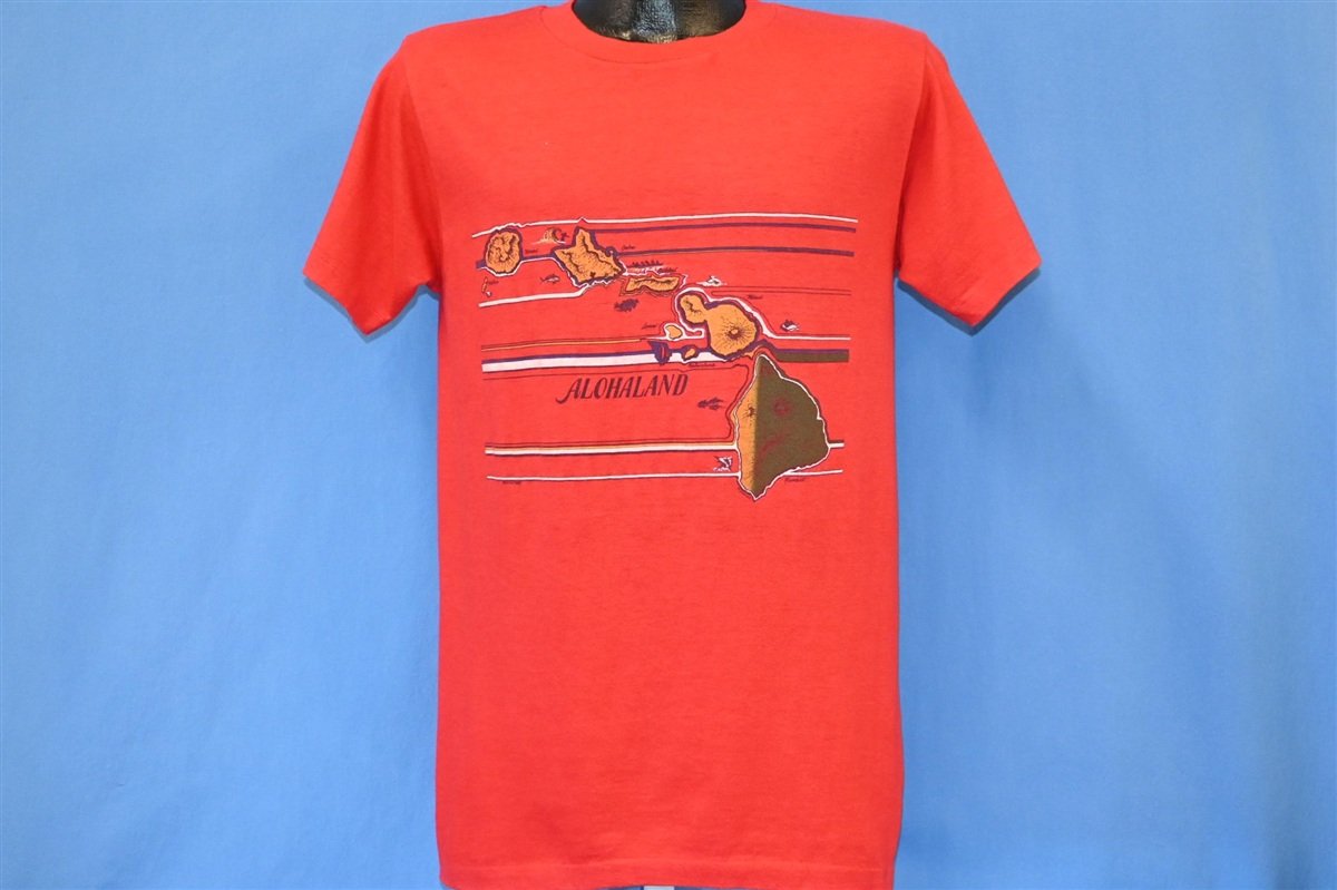 80s Alohaland Hawaiian Islands Map Red Hawaii t-shirt Medium product image 2