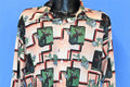 70s Art Deco Geometric Floral Big Collar Disco Shirt Extra product image 1