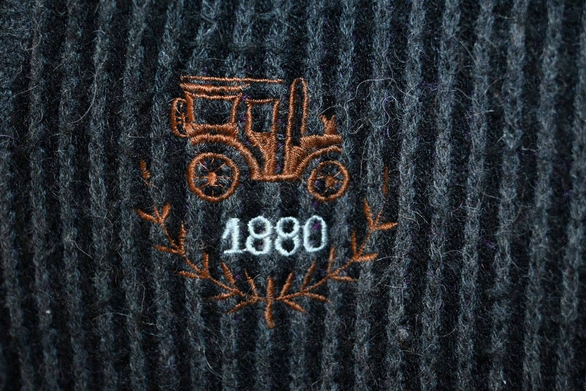 80s Gray Black Striped Stagecoach Cardigan Sweater Extra Large