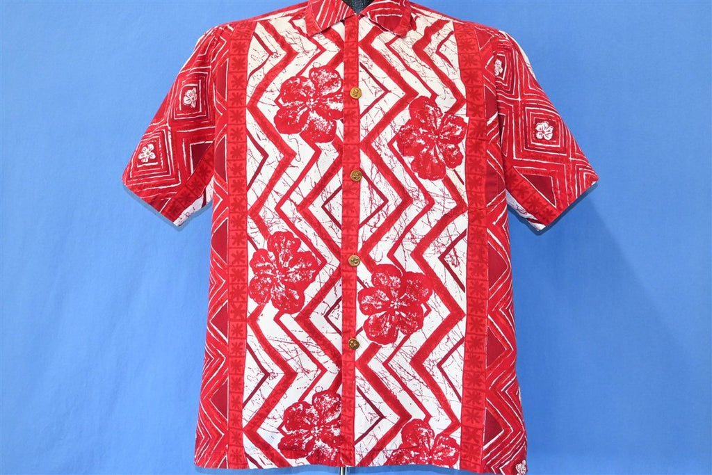 60s Duke Kahanamoku Red White Zig Zag Hawaiian Shirt Medium product image 2