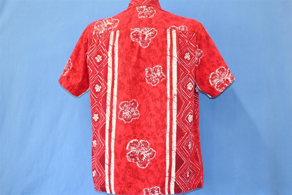 60s Duke Kahanamoku Red White Zig Zag Hawaiian Shirt Medium product image 3