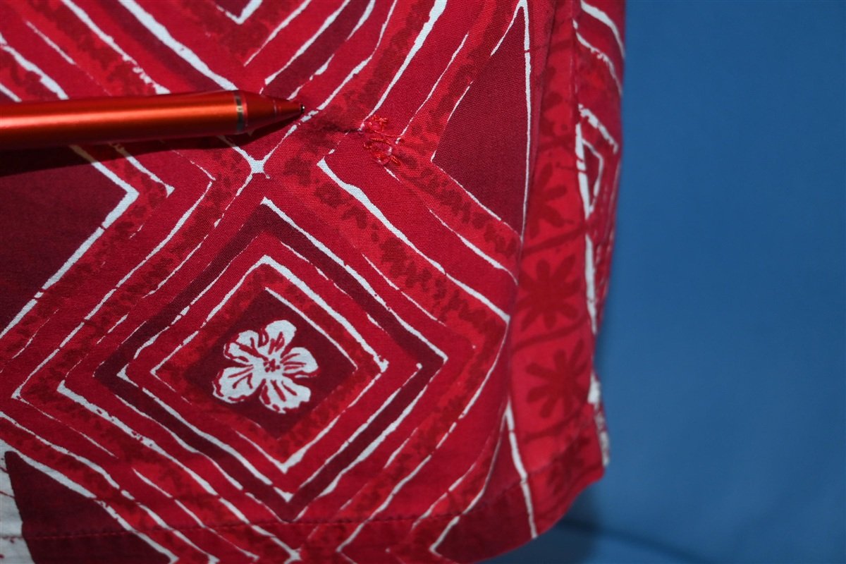 60s Duke Kahanamoku Red White Zig Zag Hawaiian Shirt Medium product image 5