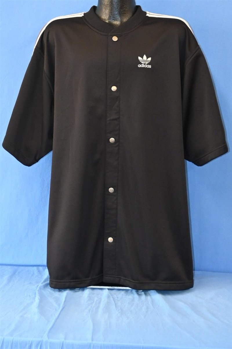 90s Adidas Trefoil Three Stripe Snap Jersey t-shirt Extra product image 2