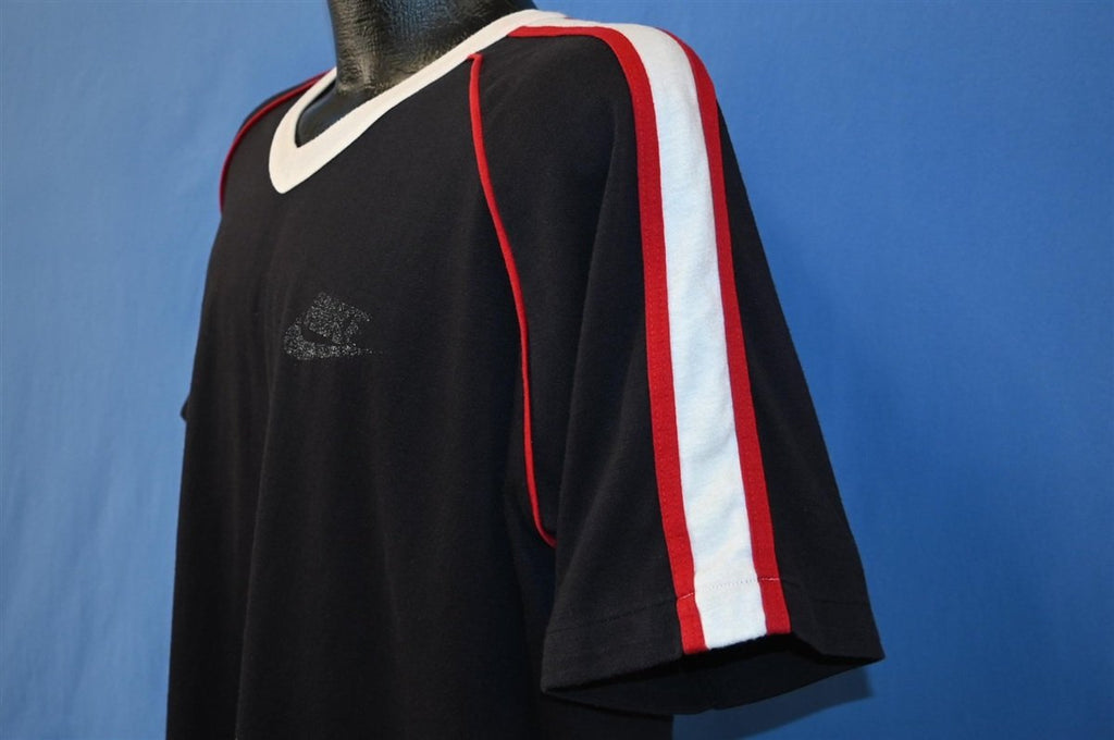 80s Nike Swoosh Logo Black V-Neck Ringer t-shirt Extra Large product image 3