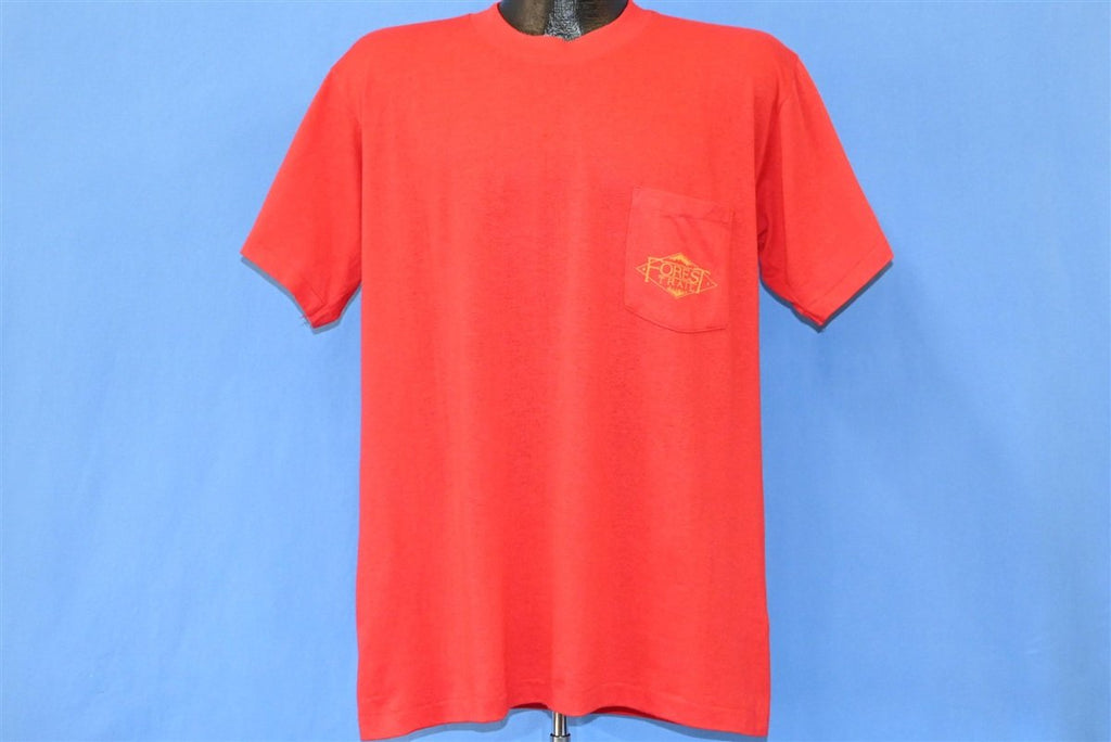 80s Forest Trail Gray Wolves Red Wildlife Pocket t-shirt product image 3