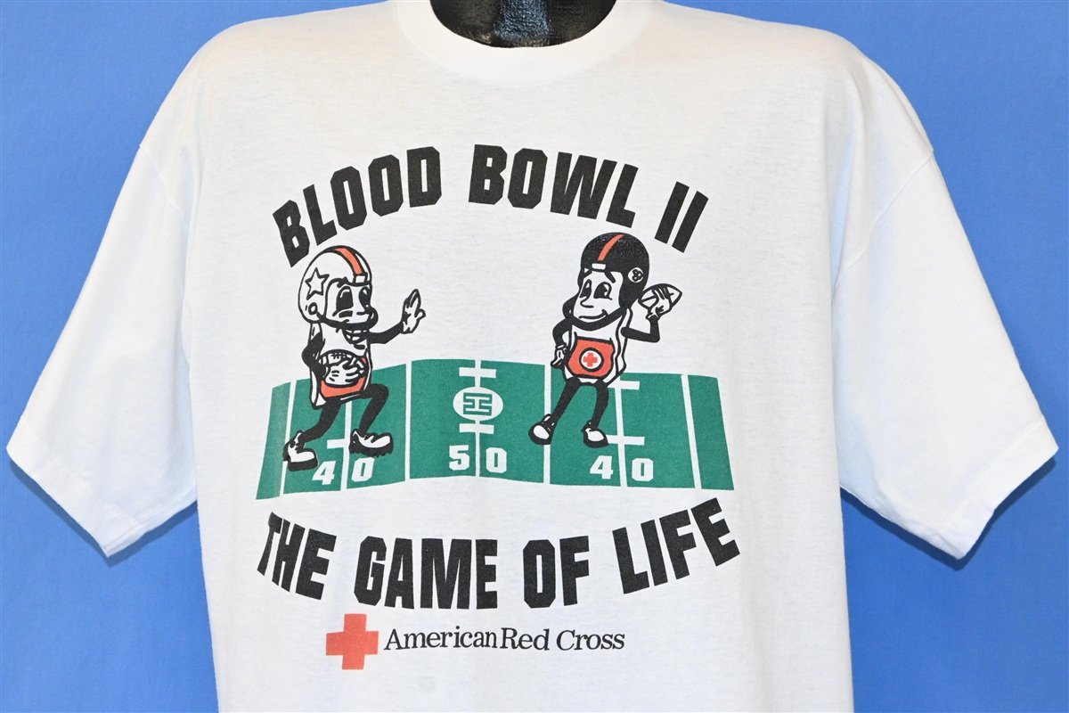 80s Blood Bowl American Red Cross Football t-shirt Extra product image 1