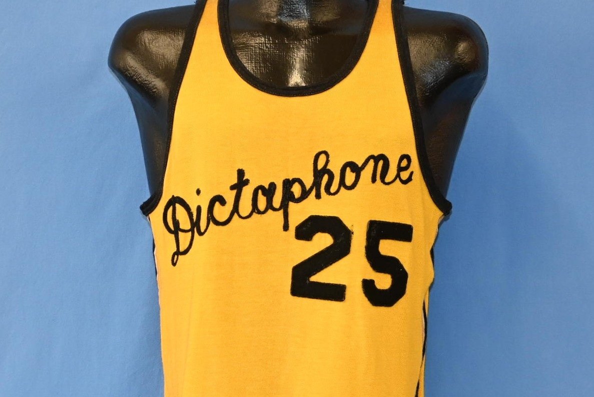 50s Dictaphone #25 Yellow Chainstitch Tank Top t-shirt product image 1