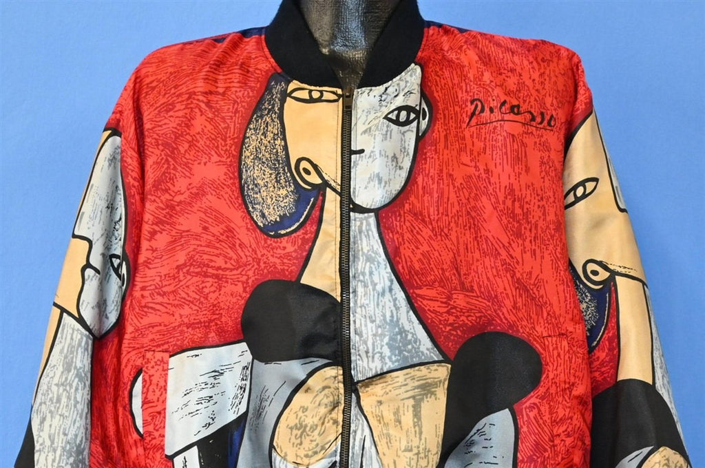 90s Pablo Picasso AOP Satin Bomber Jacket Extra Large product image 1