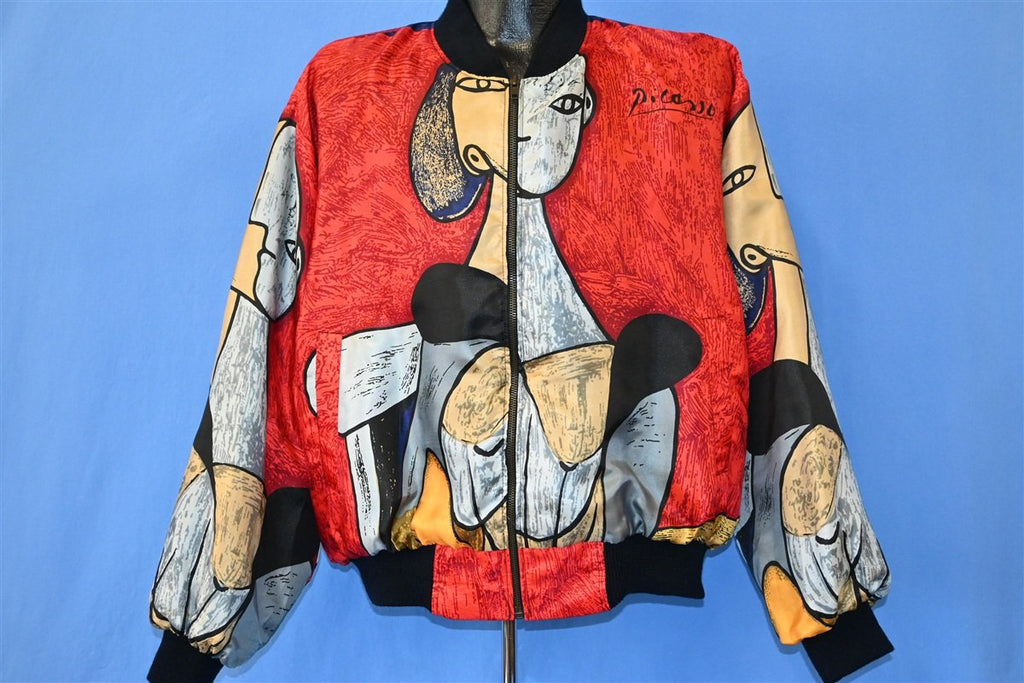 90s Pablo Picasso AOP Satin Bomber Jacket Extra Large product image 2