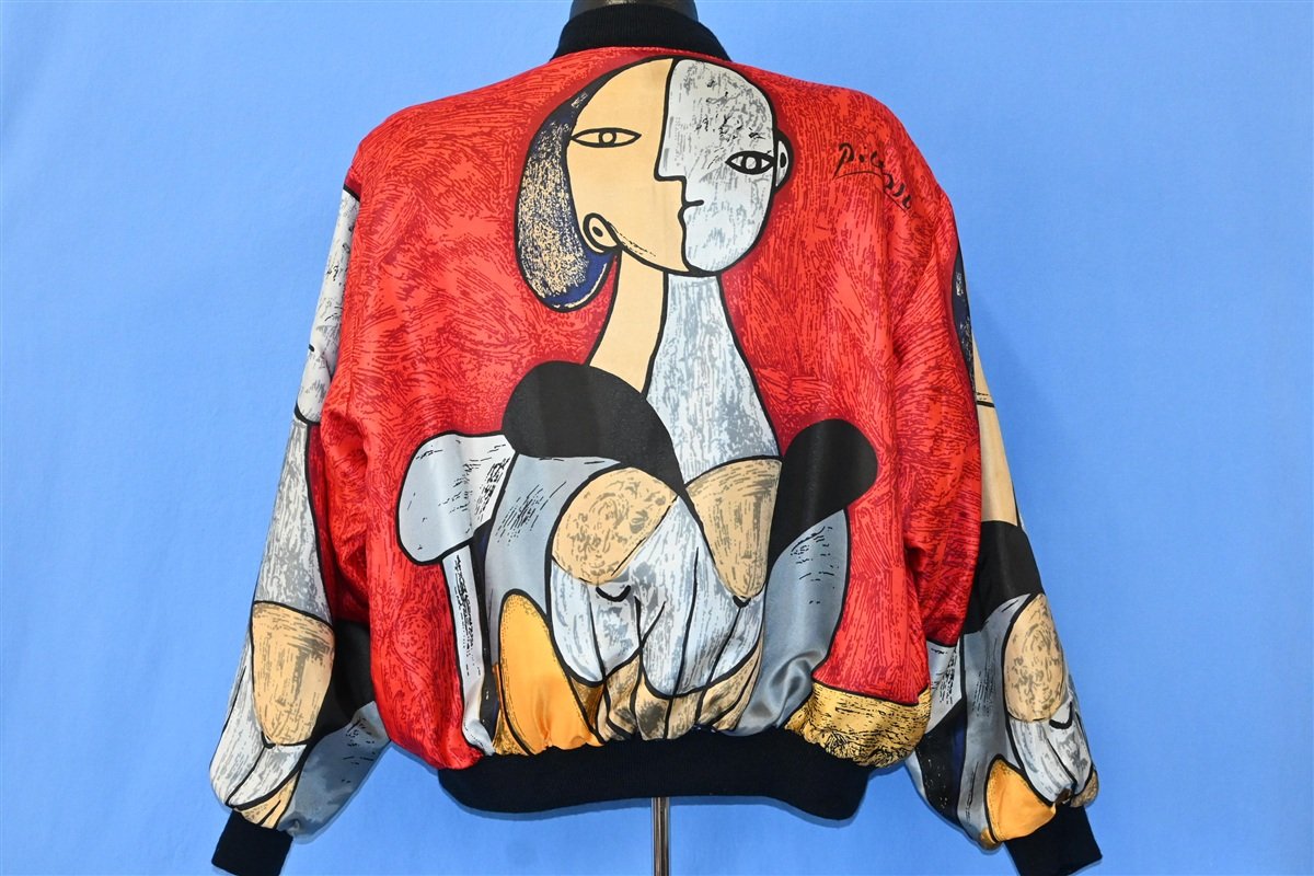 90s Pablo Picasso AOP Satin Bomber Jacket Extra Large product image 3