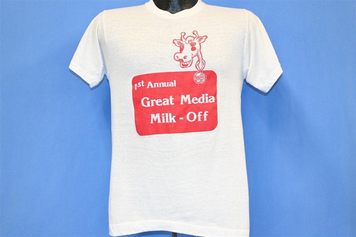 80s Great Media Milk-Off Crystal Creamery Cow t-shirt Small product image 2