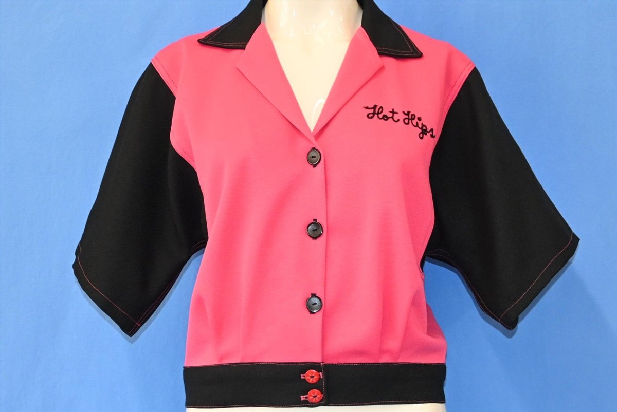 70s Hot Stitch By Hips Pink Bowling Shirt Women's Medium product image 2
