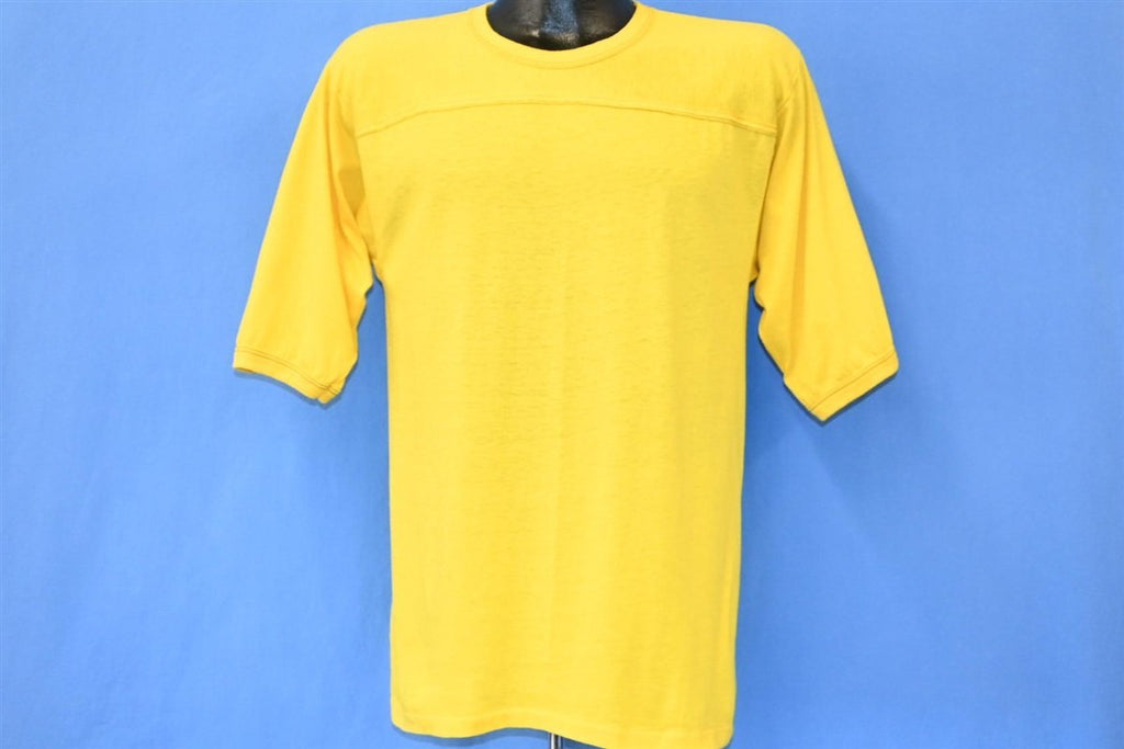 80s The Knits Yellow Blank Topstitched Jersey t-shirt Medium product image 2