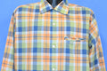 60s Orange Blue Green Plaid Button Down Shirt Large product image 1
