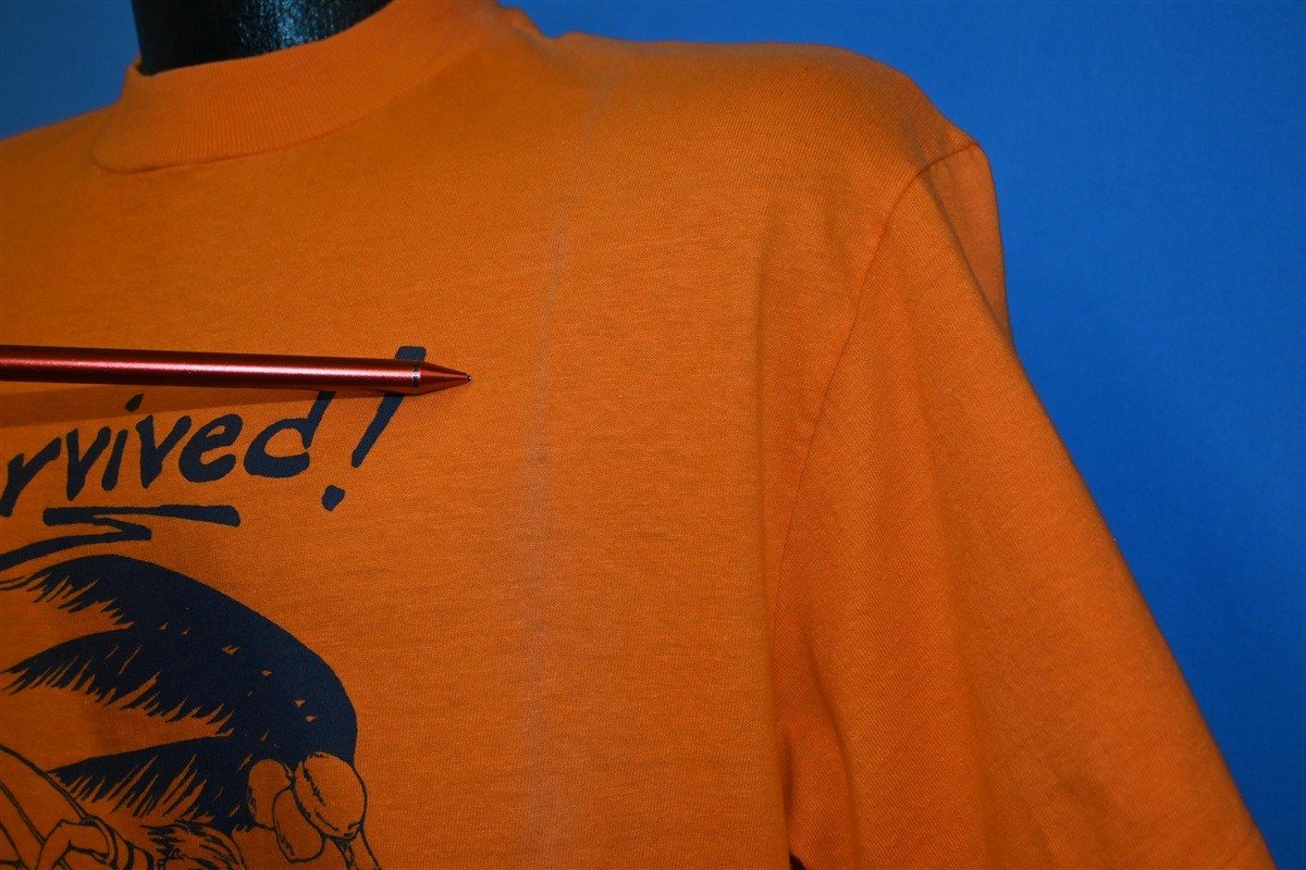 80s I Survived Hurricane Iwa Hawaii 1982 Orange t-shirt product image 3