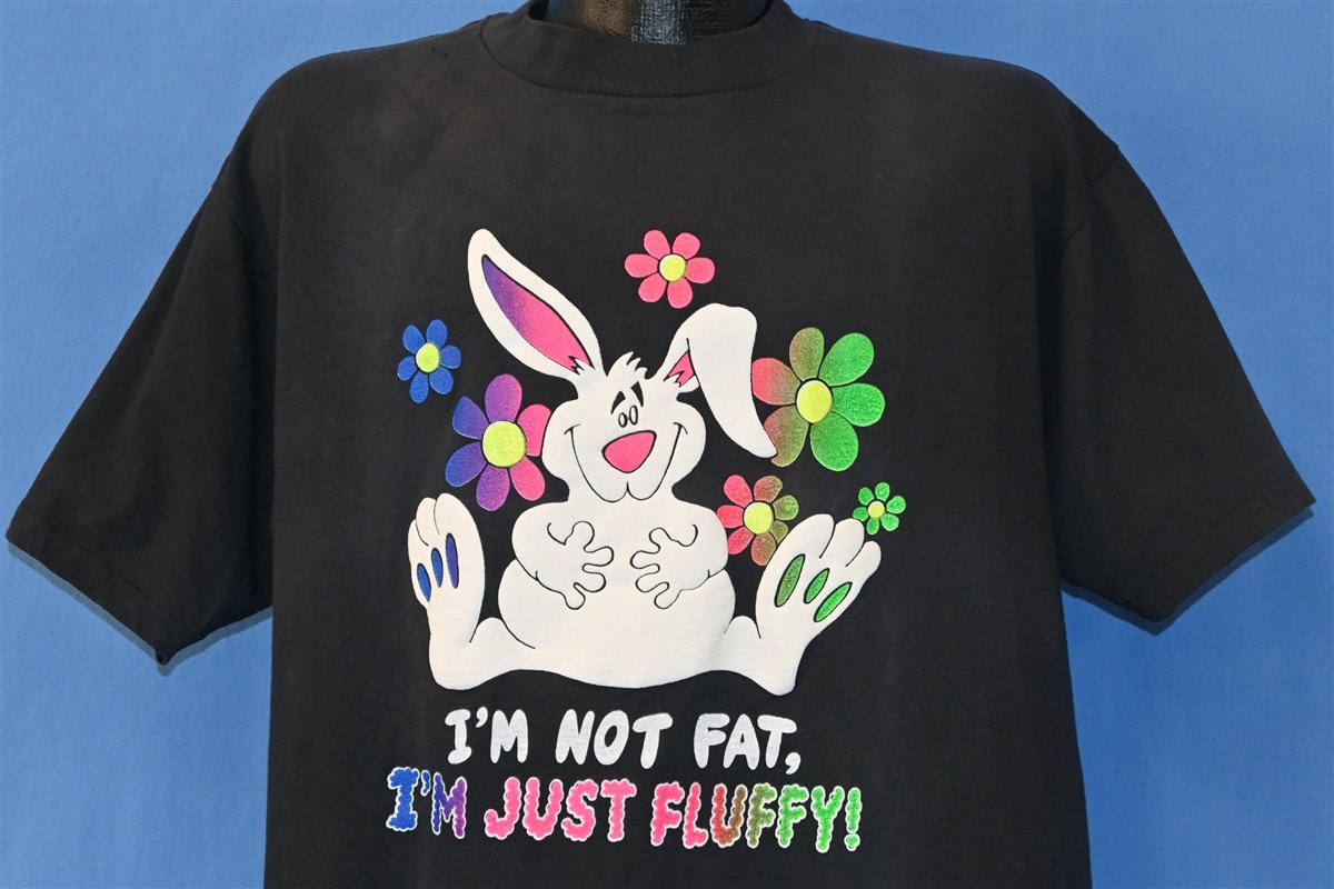 90s I'm Not Fat I'm just Fluffy Funny Rabbit t-shirt Extra product image 1